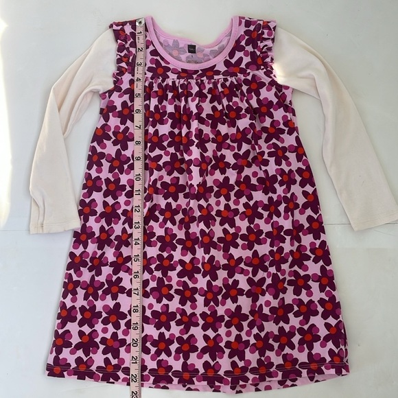 Tea Collection Pink Red  and Cream Casual Floral Dress Size  5 - Picture 15 of 15